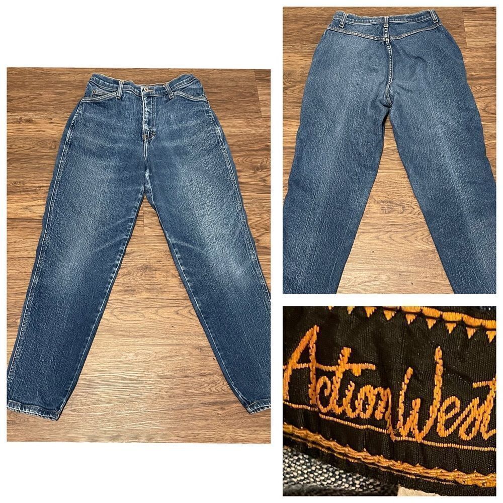 Vintage Action West High Waist Mom Jeans Tapered Leg Size 10